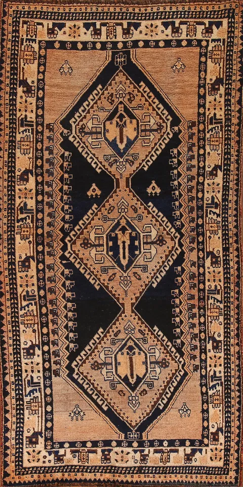 Vegetable Dye Qashqai Persian Rug 4x8