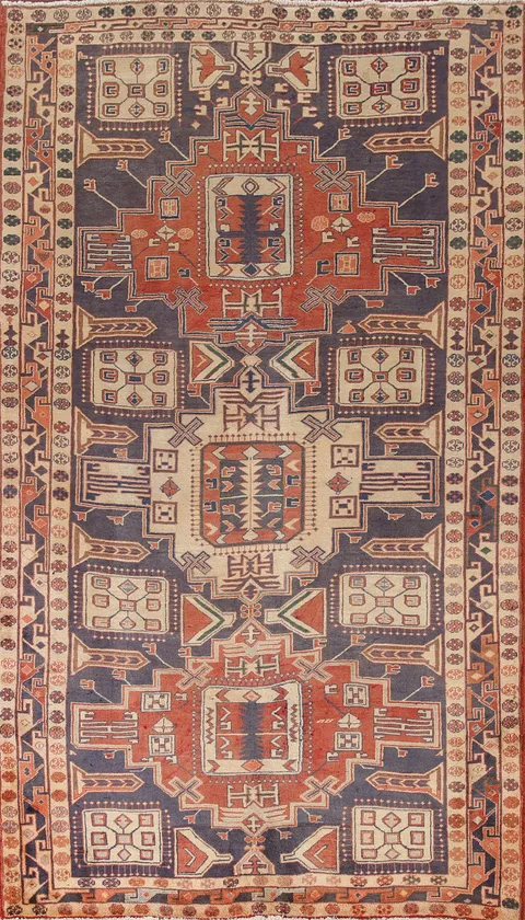 Vegetable Dye Meshkin Persian Area Rug 5x9