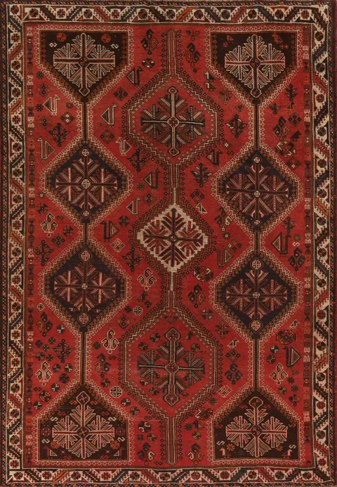 Vegetable Dye Qashqai Persian Area Rug 7x10