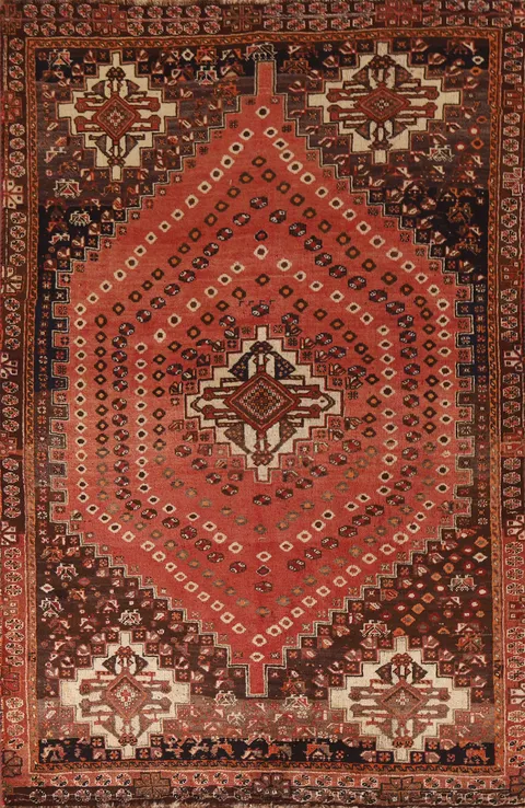 Vegetable Dye Shiraz Persian Area Rug 5x8