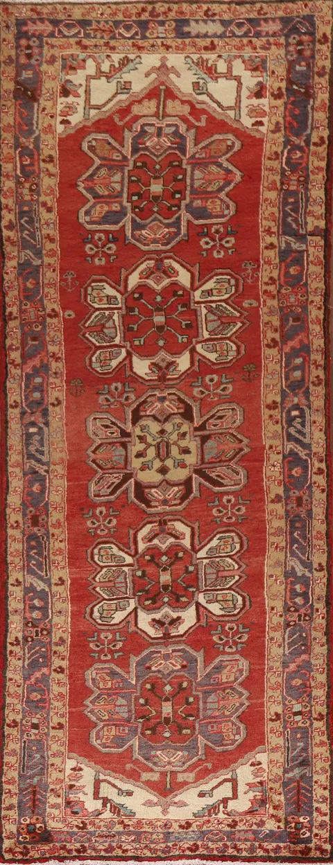 Vegetable Dye Heriz Persian Runner Rug 3x10
