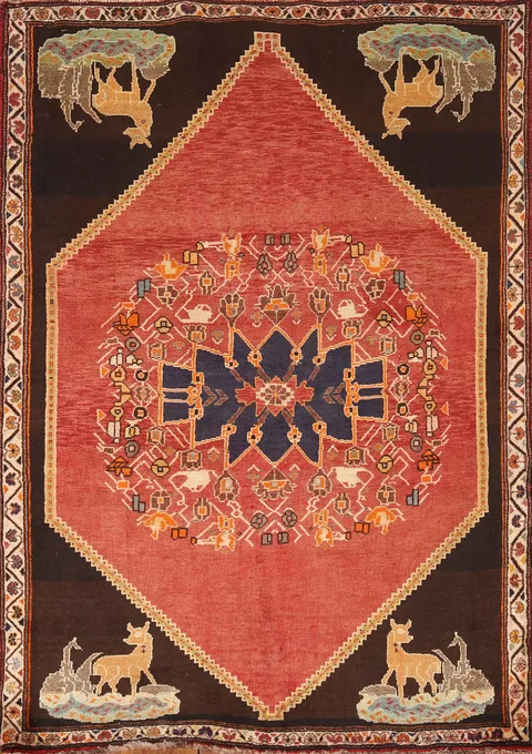Vegetable Dye Shiraz Persian Rug 4x6