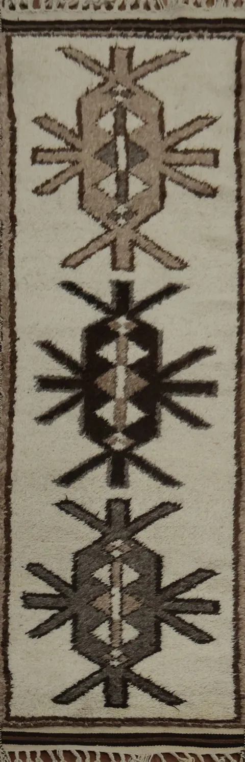 Vegetable Dye Kurdish Turkish Runner Rug 3x12