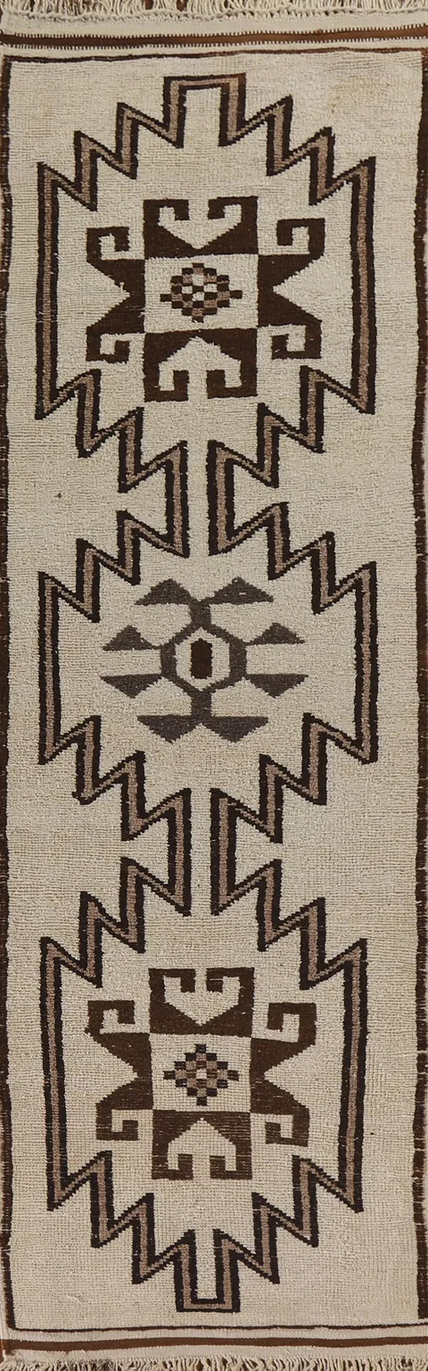 Natural Dye Kurdish Turkish Runner Rug 3x13