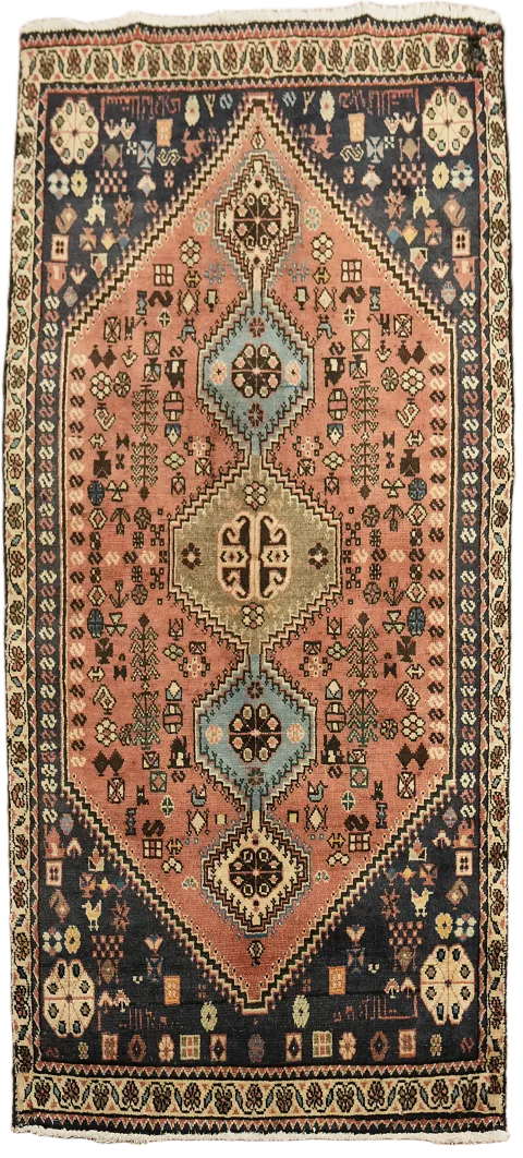 Tribal Geometric Abadeh Persian Runner Rug 2x5