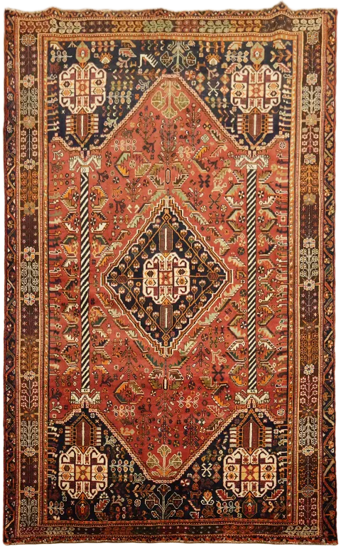 Handmade Wool Shiraz Persian Area Rug 5x8
