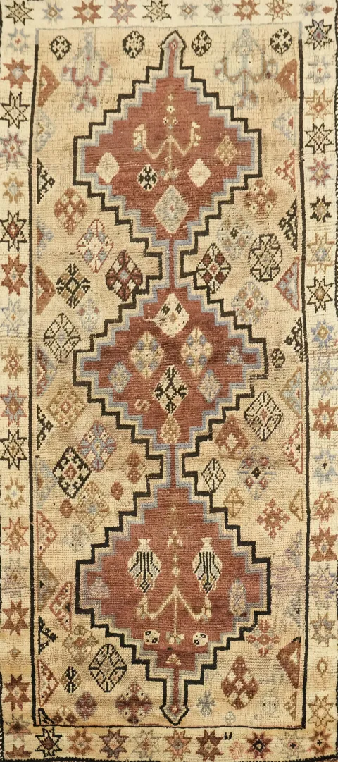 Vintage Traditional Tribal Qashqai Persian Rug 4x8