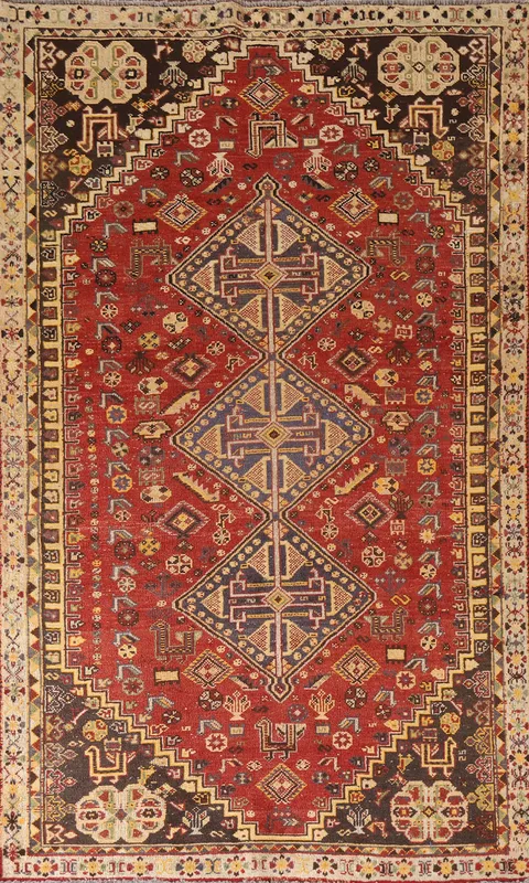 Animals Tribal Shiraz Persian Area Rug 5x8
