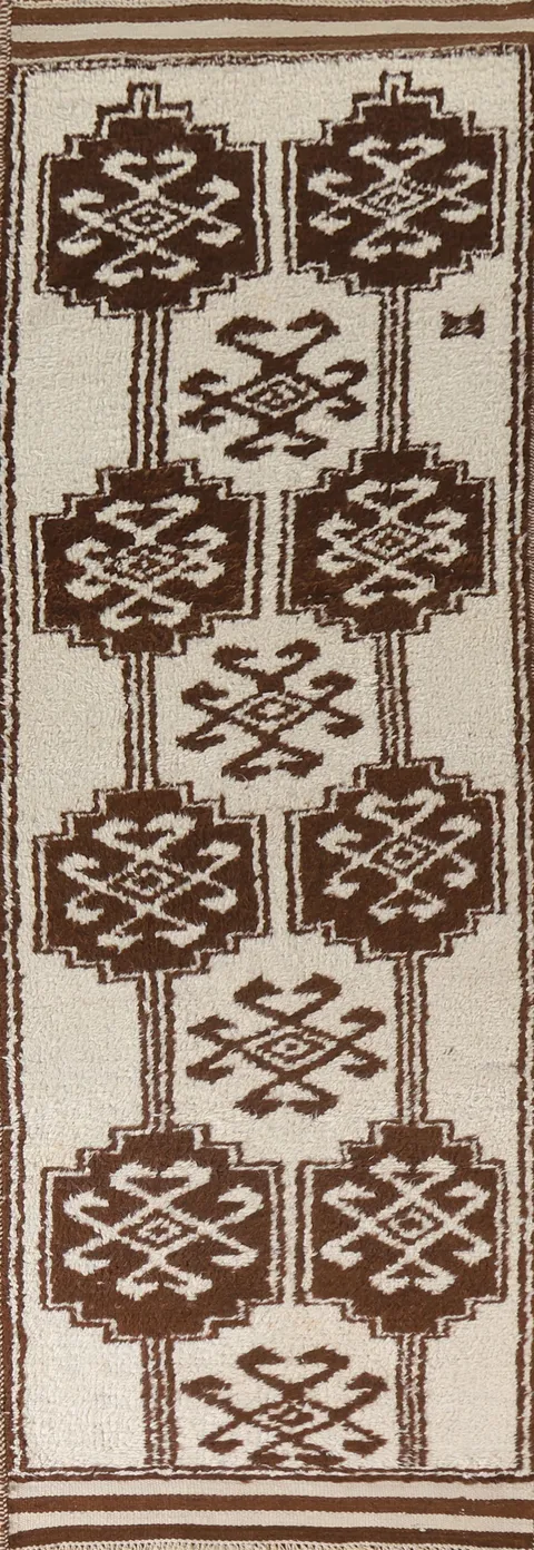 Tribal Wool Anatolian Natural Dye Turkish Rug 3x12
