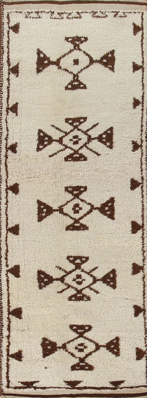 Natural Dye Anatolian Oriental Runner Rug 3x11