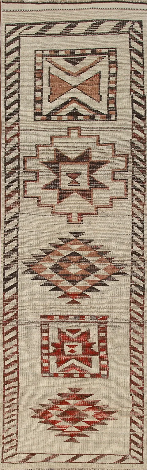 Natural Dye Anatolian Turkish Runner Rug 3x11