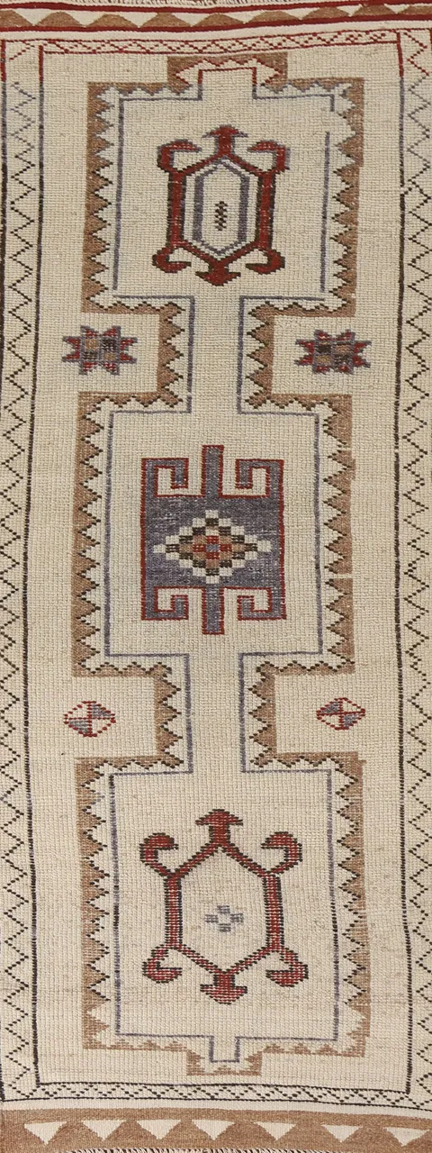 Natural Dye Anatolian Turkish Runner Rug 3x11