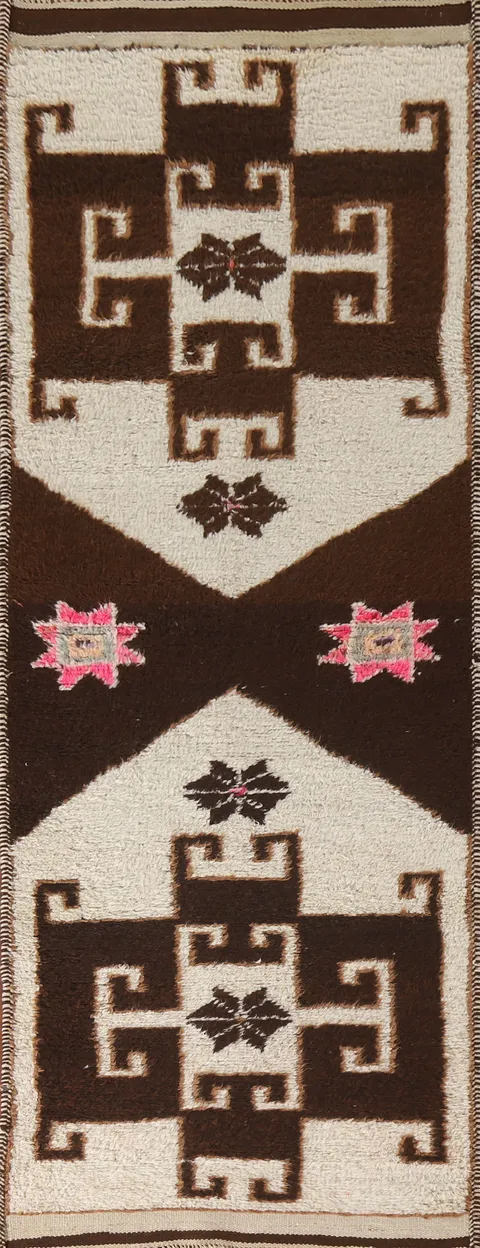 Natural Dye Anatolian Turkish Runner Rug 3x10