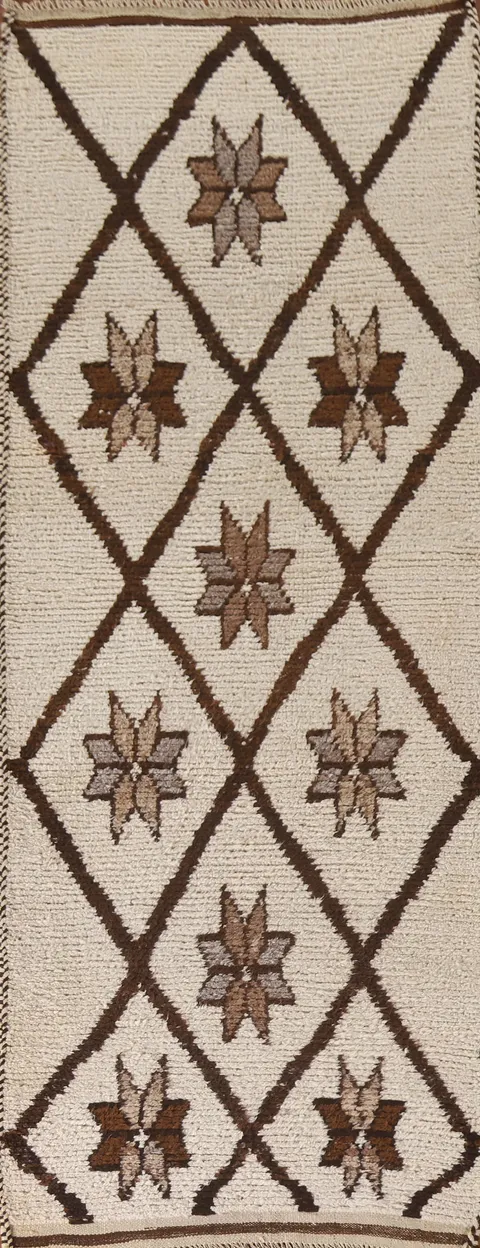 Natural Dye Anatolian Oriental Runner Rug 3x11