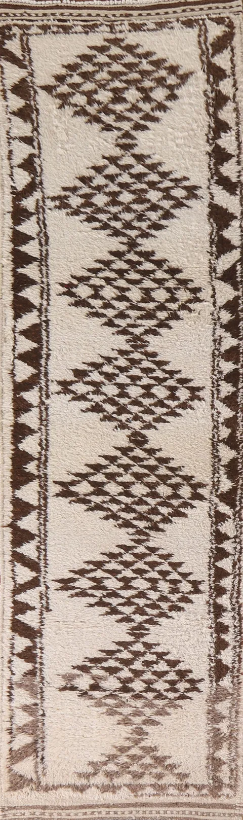 Natural Dye Anatolian Oriental Runner Rug 3x11