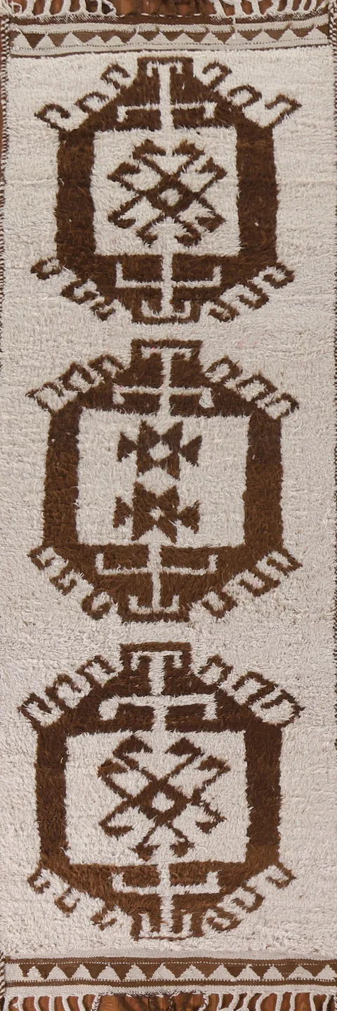 Natural Dye Anatolian Turkish Runner Rug 3x11