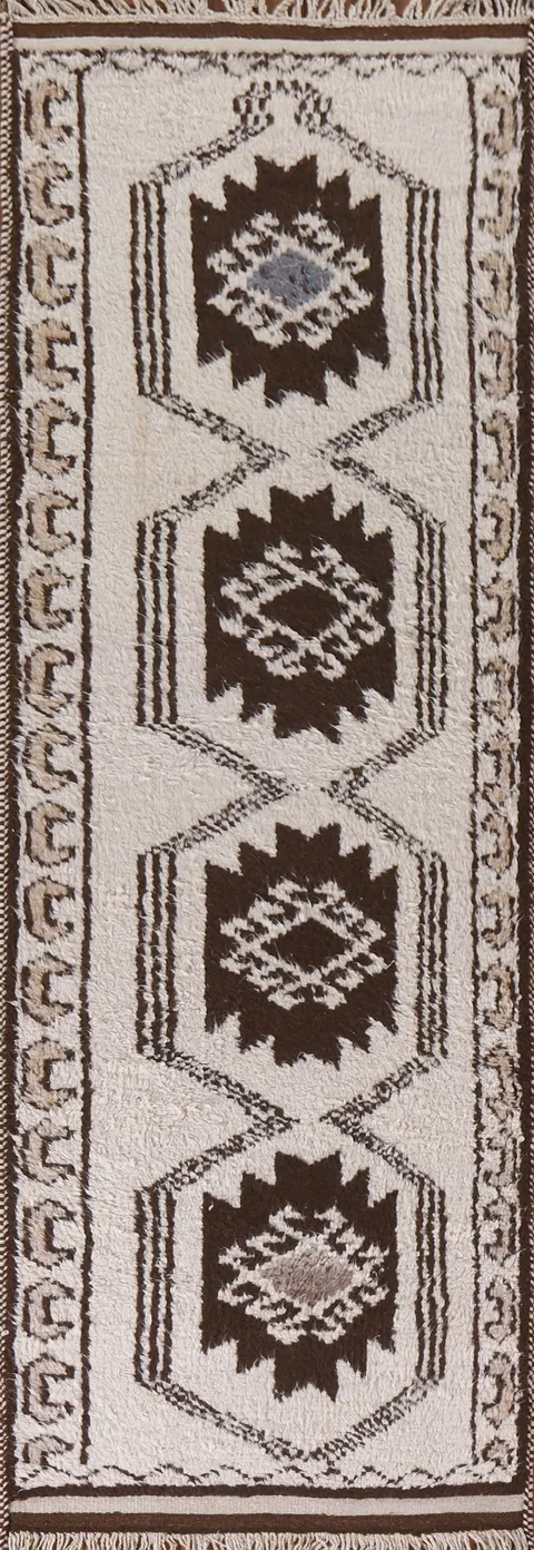 Natural Dye Anatolian Turkish Runner Rug 3x11