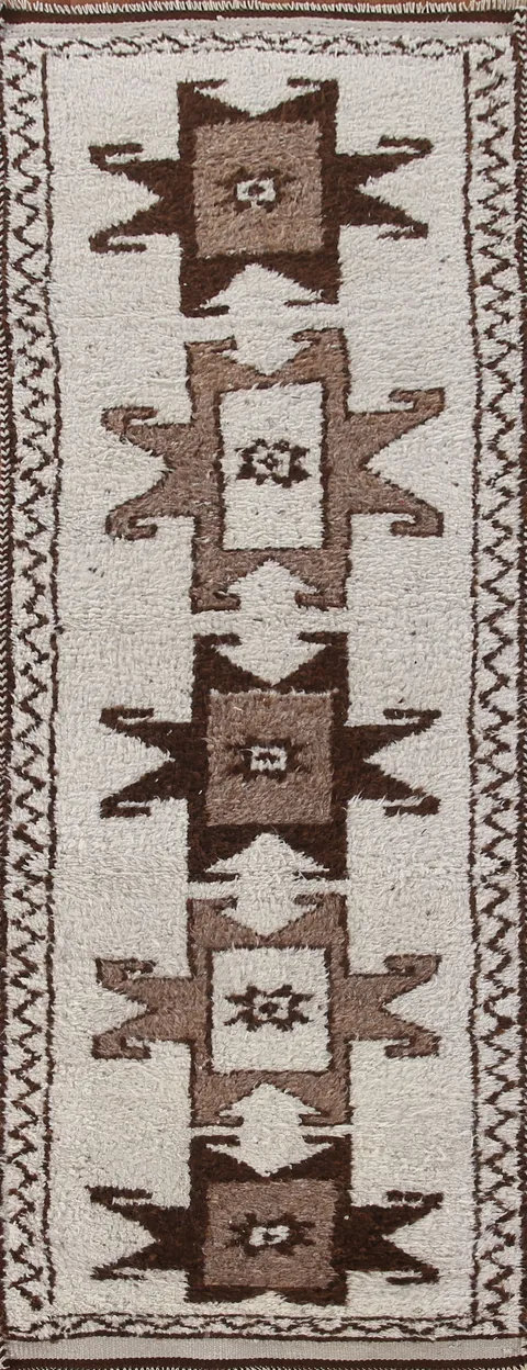Natural Dye Anatolian Oriental Runner Rug 3x11