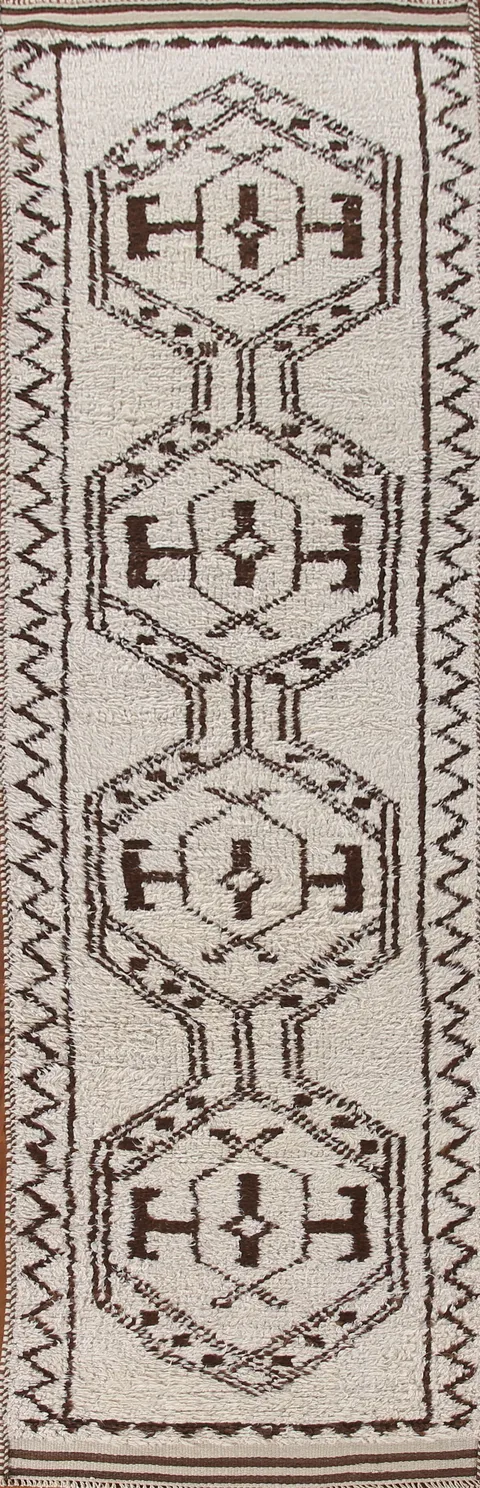 Natural Dye Anatolian Oriental Runner Rug 3x13