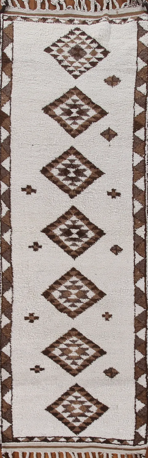 Natural Dye Anatolian Oriental Runner Rug 3x11