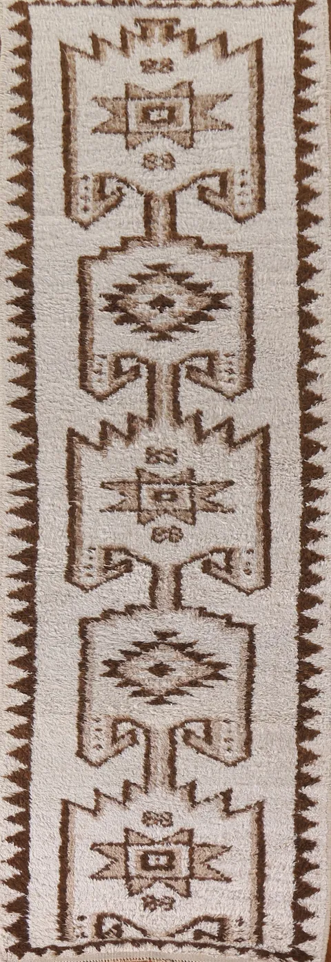 Geometric Anatolian Turkish Runner Rug 3x11