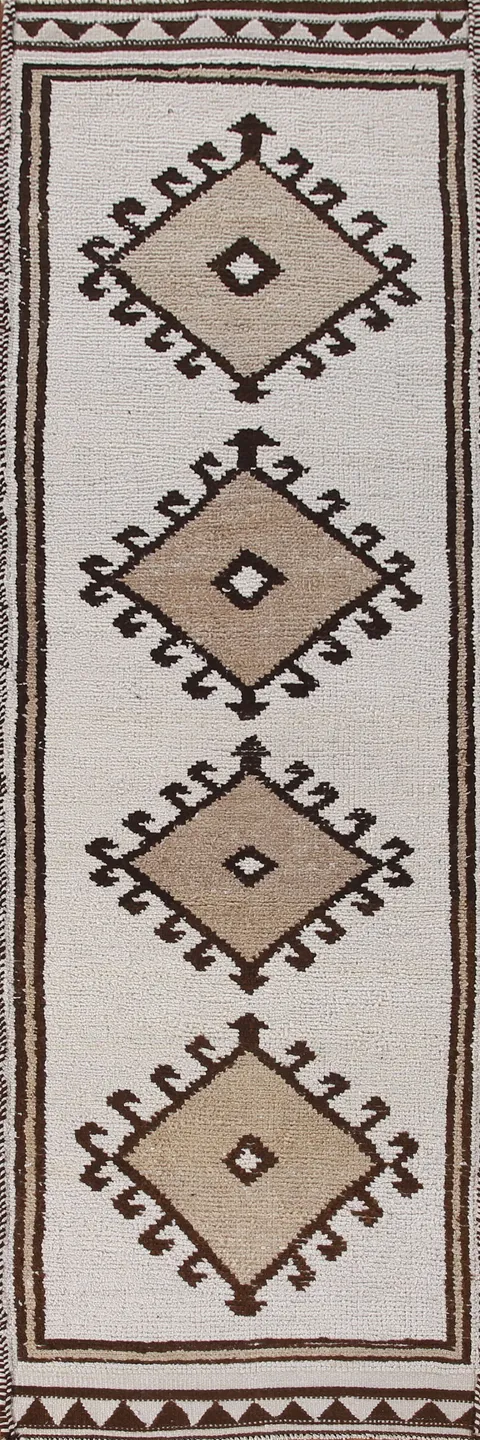 Natural Dye Anatolian Turkish Runner Rug 3x11