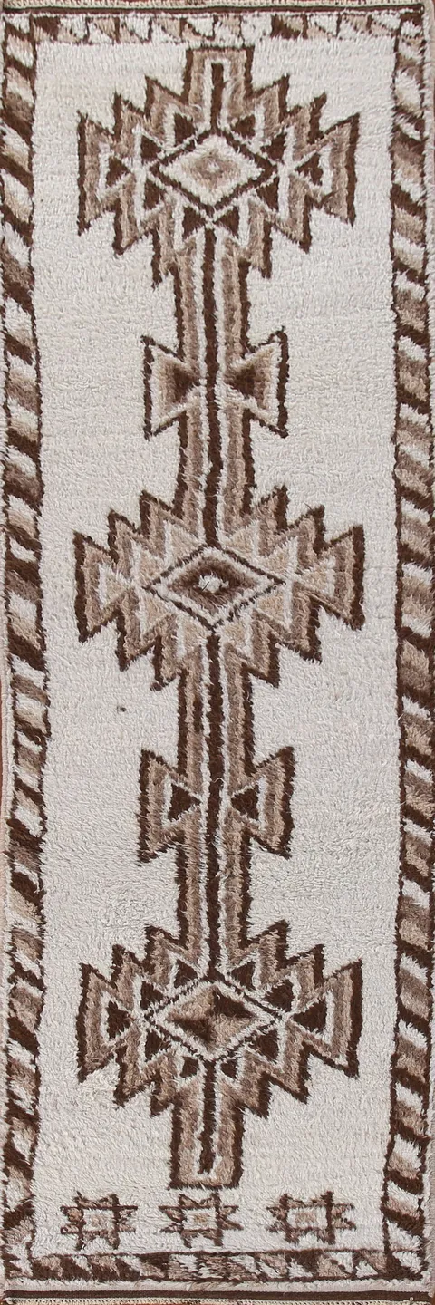 Natural Dye Anatolian Oriental Runner Rug 3x13