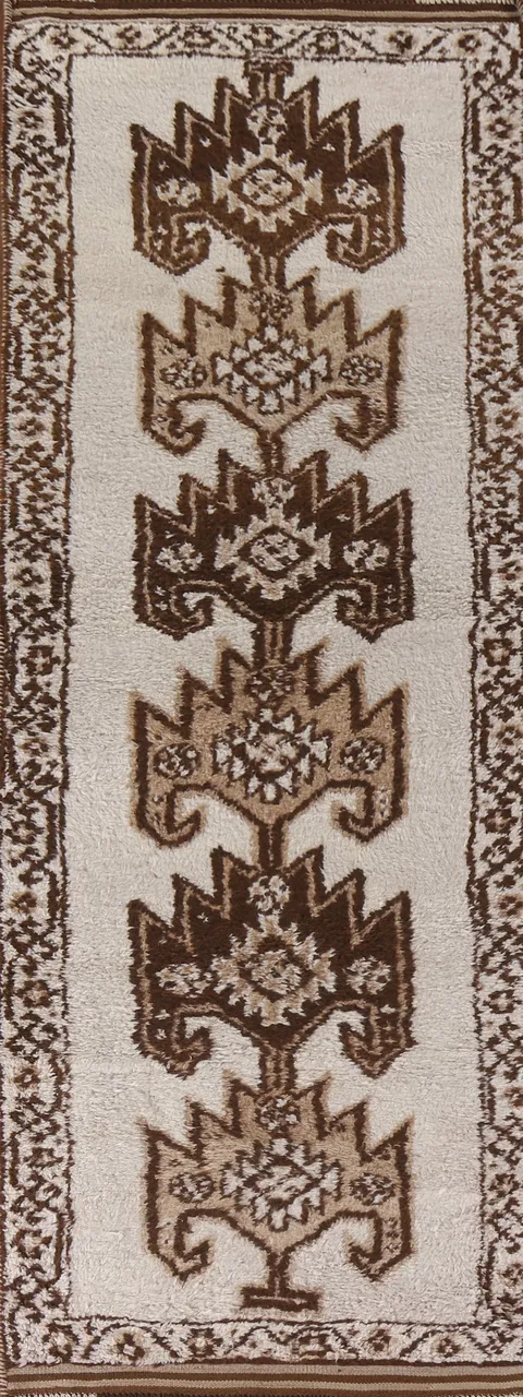 Natural Dye Anatolian Turkish Runner Rug 4x12