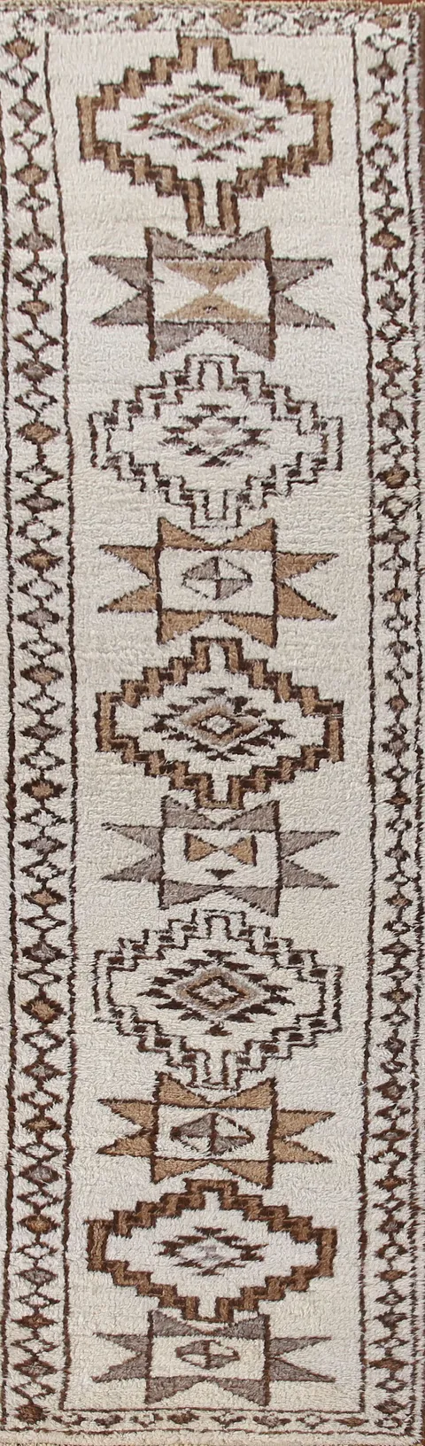 Natural Dye Anatolian Oriental Runner Rug 3x13