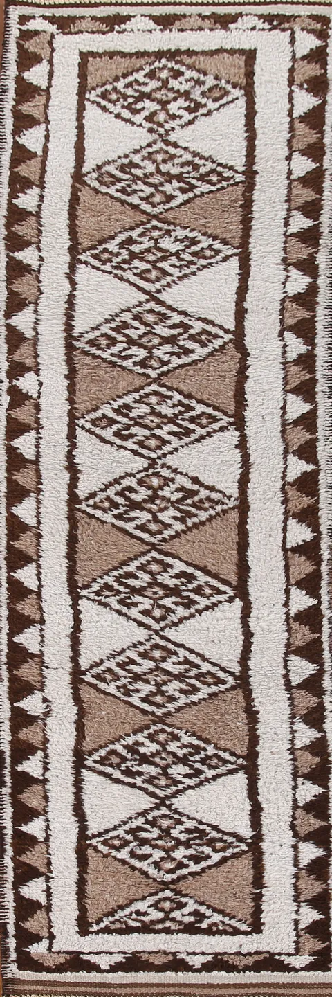 Natural Dye Anatolian Turkish Runner Rug 3x11