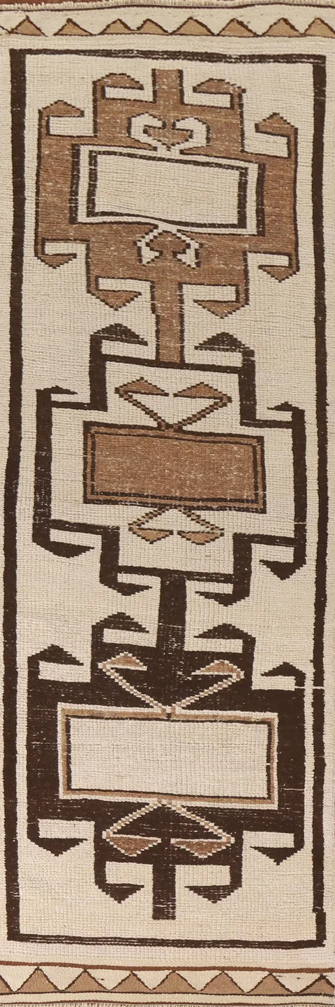 Vegetable Dye Anatolian Turkish Runner Rug 3x12