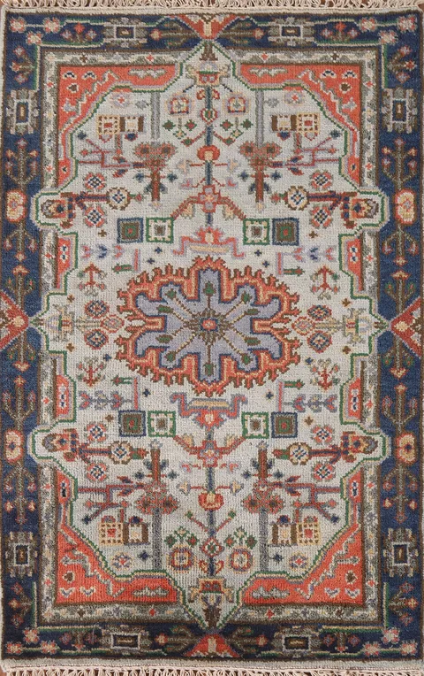 Geometric Kazak Indian Rug 3x5