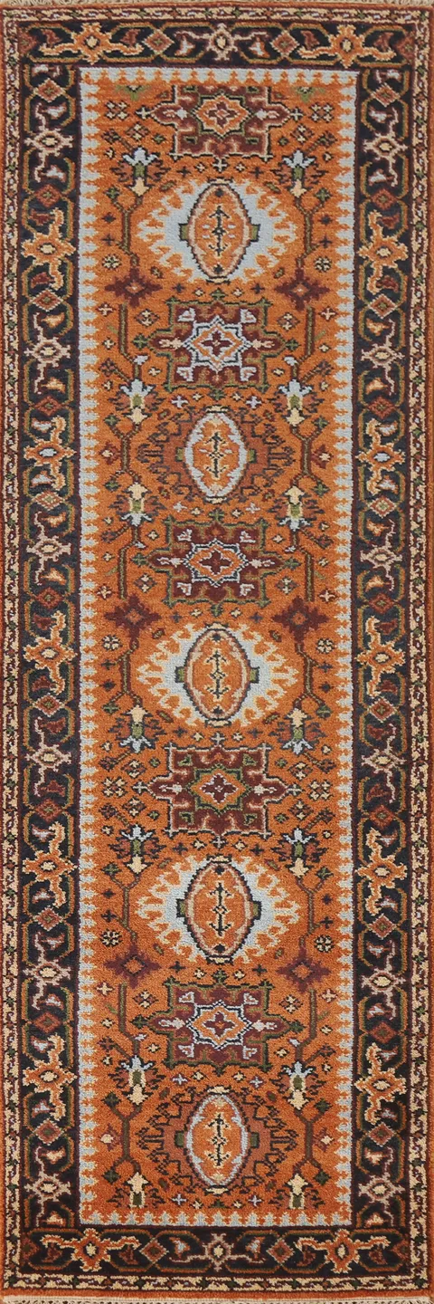 Geometric Kazak Indian Runner Rug 3x10