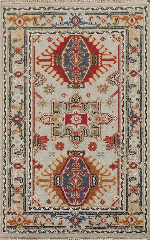 Geometric Kazak Indian Rug 3x5