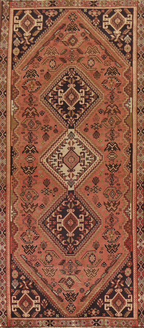Tribal Wool Shiraz Persian Runner Rug 3x10