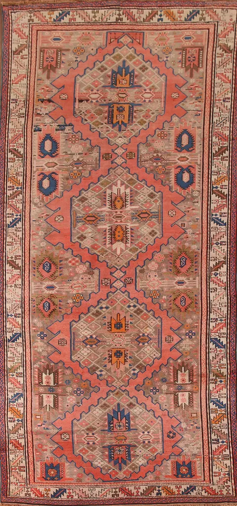 Geometric Anatolian Turkish Area Rug 5x11