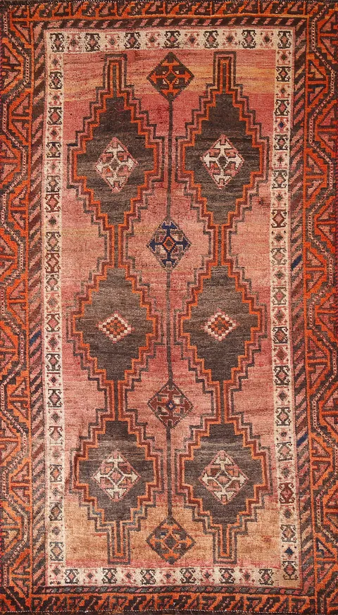 Vintage Wool Lori Persian Rug 4x8