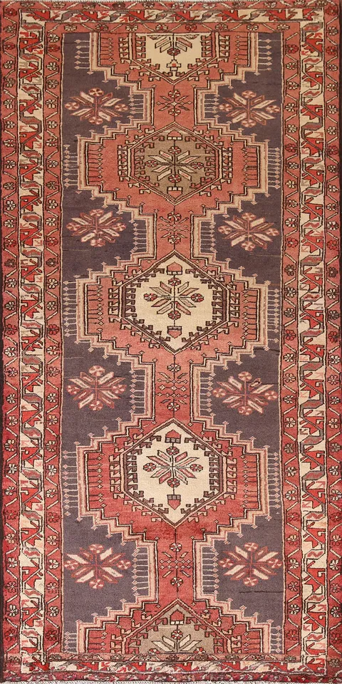 Geometric Ardebil Persian Runner Rug 4x9