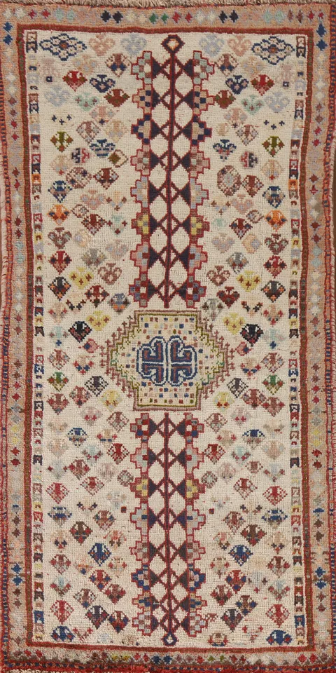 Vintage Wool Shiraz Persian Rug 3x6