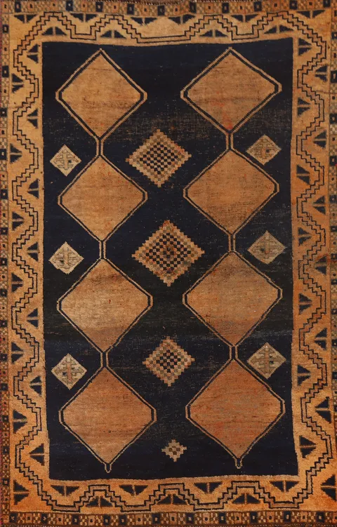 Antique Geometric Lori Persian Rug 4x7