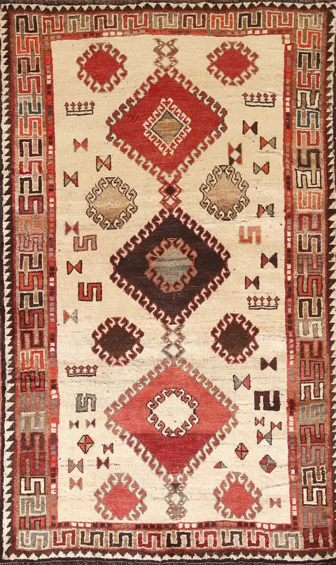 Tribal Wool Qashqai Persian Area Rug 5x8
