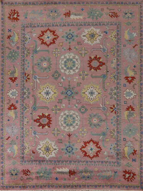 All-Over Pink Oushak Oriental Area Rug 8x10