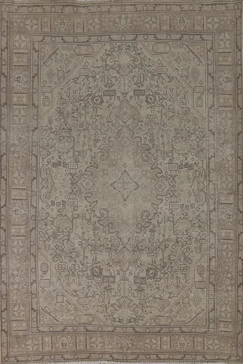 Distressed Tabriz Persian Area Rug 7x9