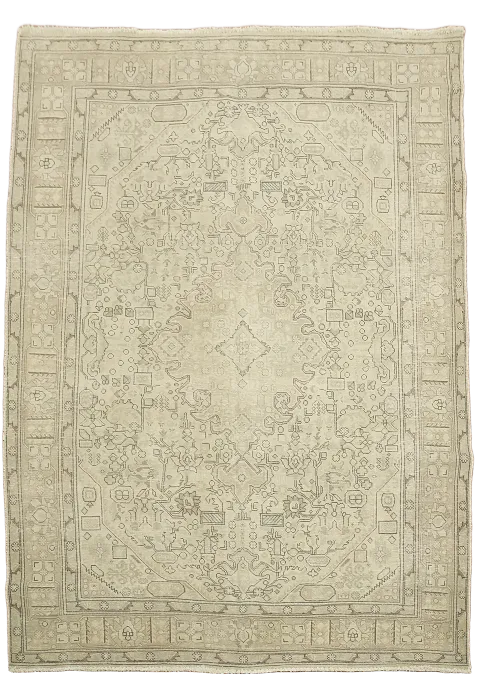 Distressed Tabriz Persian Area Rug 7x9