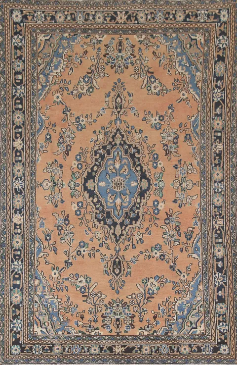 Vintage Wool Hamedan Persian Area Rug 7x10