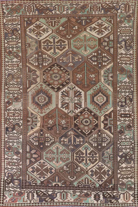 Geometric Bakhtiari Persian Area Rug 7x10