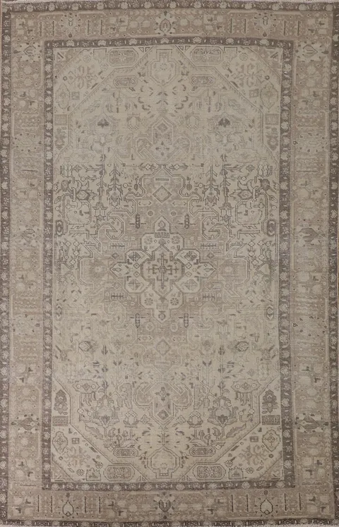 Distressed Wool Tabriz Persian Area Rug 6x10