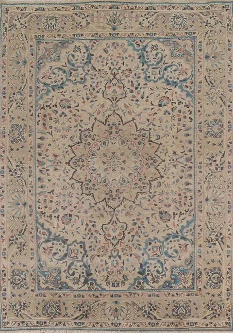 Floral Tabriz Persian Area Rug 7x9