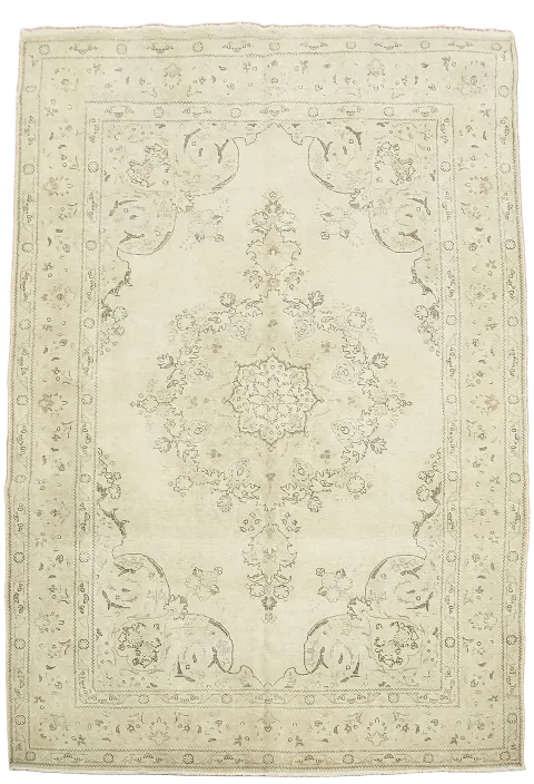 Distressed Tabriz Persian Area Rug 7x10