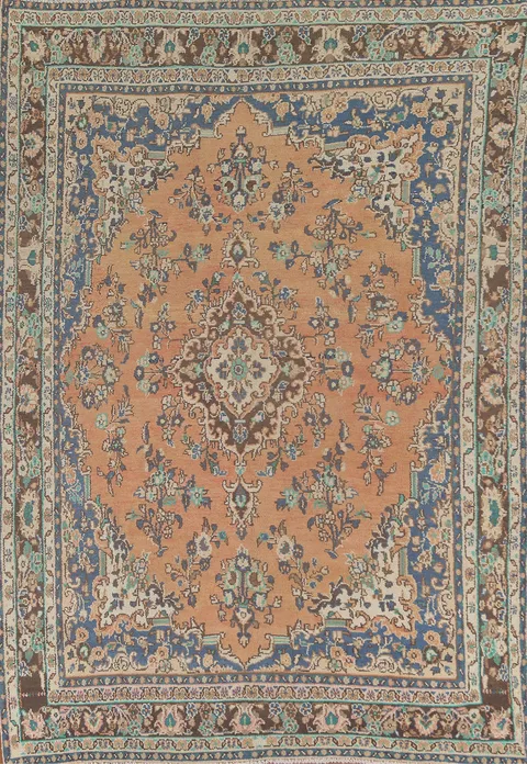 Vintage Wool Hamedan Persian Area Rug 7x10